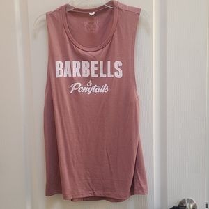 Women's muscle tank Barbells & Ponytails